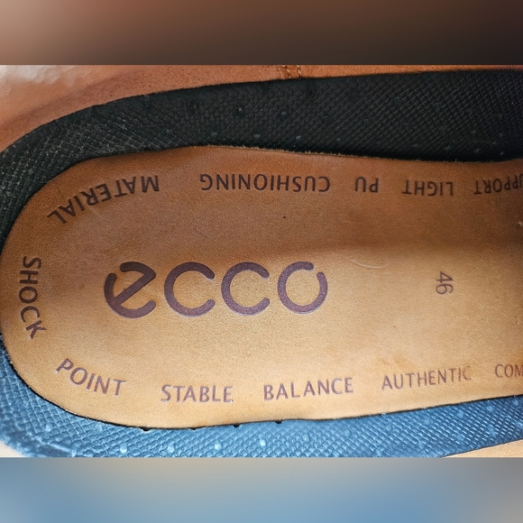 ECCO Men's Suede Leather Slip-on Shoes, Size 12/46, Shock Point Soles - Picture 12 of 14